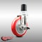 Service Caster 5 Inch 316SS Red Polyurethane Swivel 1-3/4 Inch Expanding Stem Caster Brake SCC-SS316EX20S514-PPUB-RED-TLB-134 - alternate 2